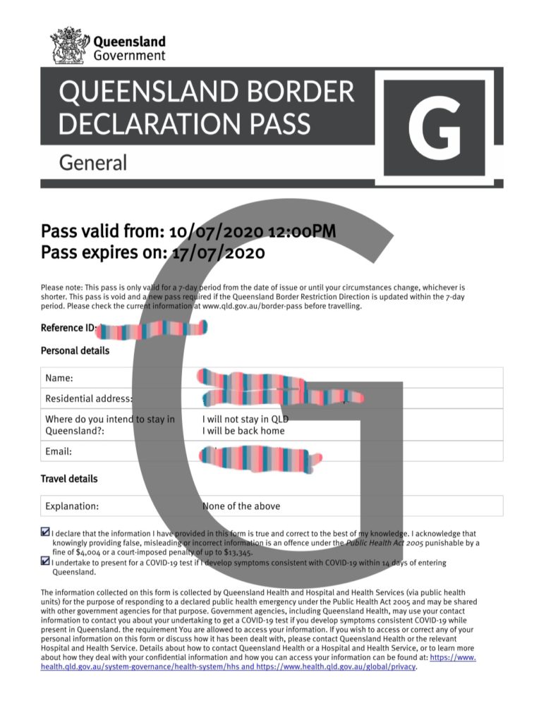 Queensland Border Declaration Pass | mimi旅